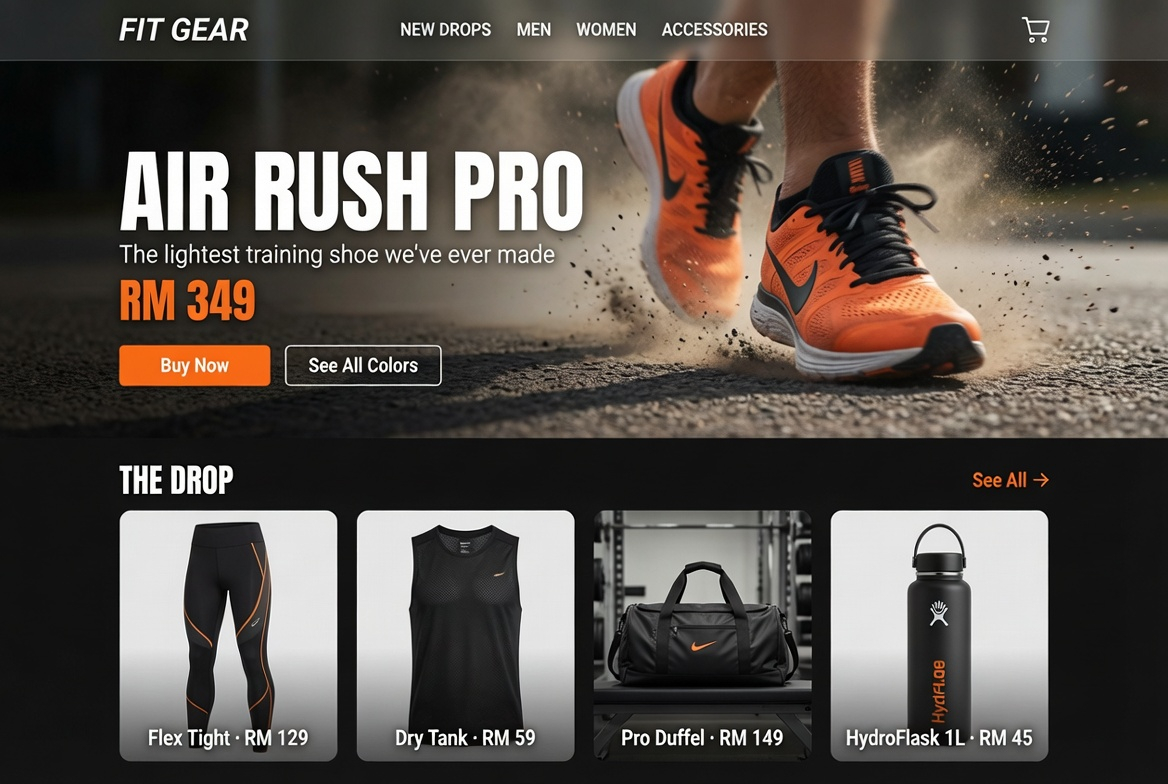 Sports store template preview